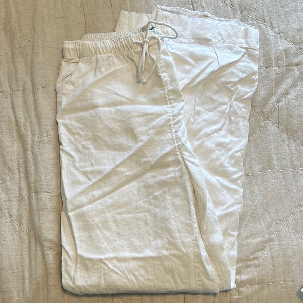 A&F Linen-Blend Pull-On Wide Leg Pant